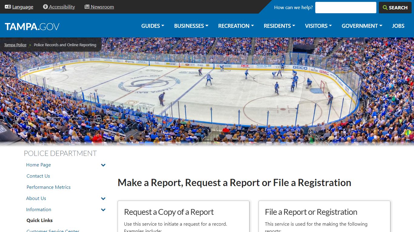 Police Records and Online Reporting - City of Tampa